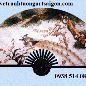 tranh quạt cưói 