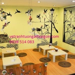 vẽ tranh tường quán cafe quận 12