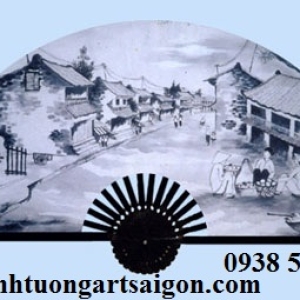 tranh quạt phố cổ hội an 