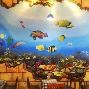 ve tranh tuong 3d quan cafe 