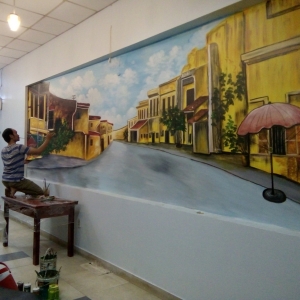 Vẽ tranh tường quán ăn