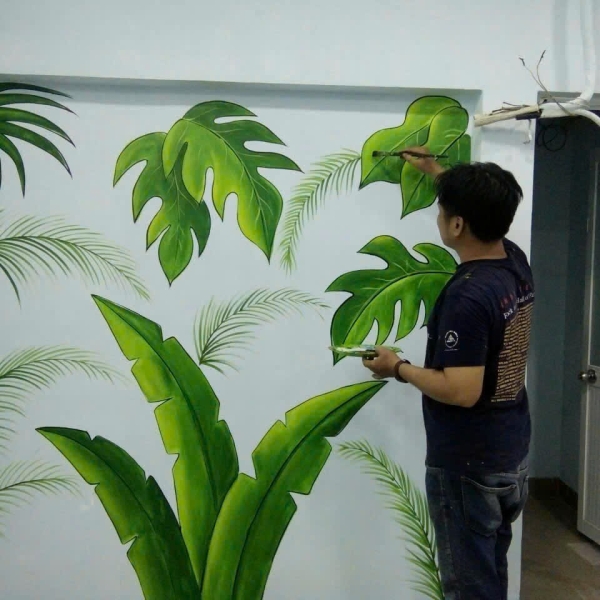 Vẽ tranh tường 3D quán trà sữa 
