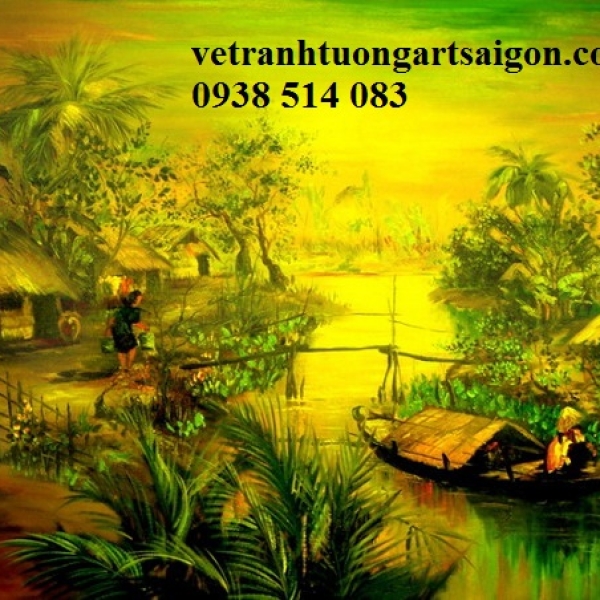 tranh phong canh dong que