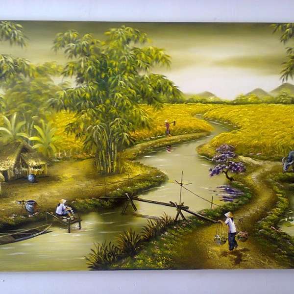 tranh lang que viet nam 