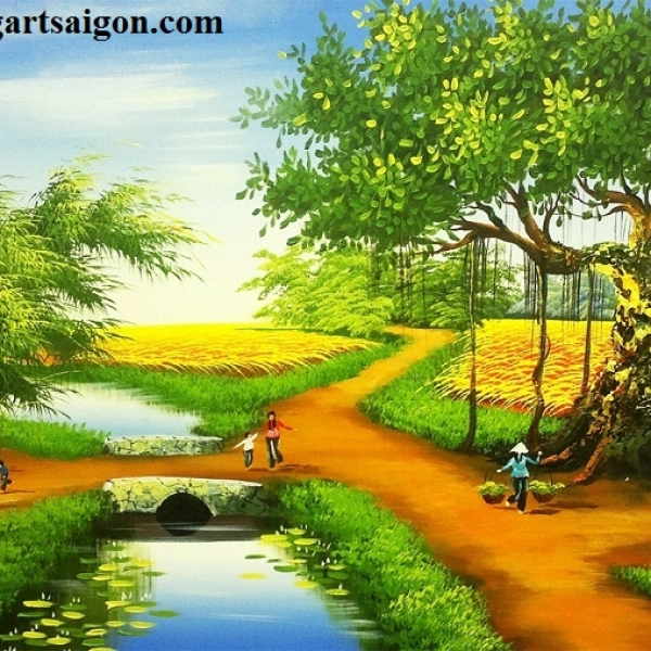 tranh lang que viet nam 
