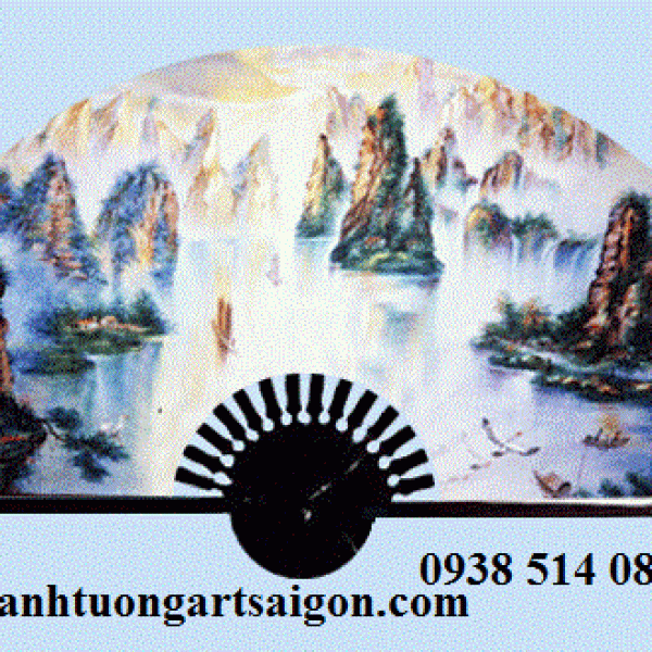 tranh quạt phong cảnh 