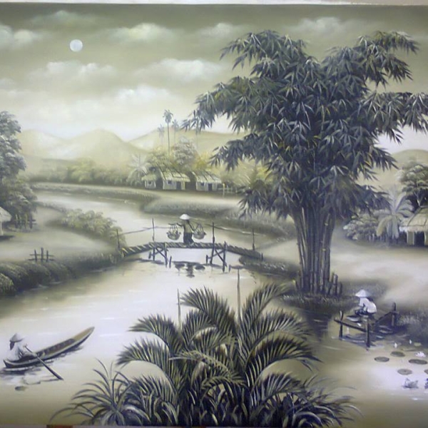 Tranh sơn dầu đồng quê