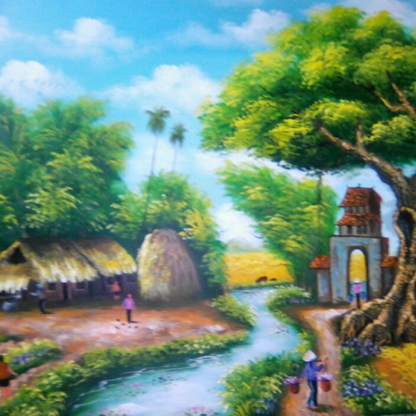 TRANH SƠN DẦU LÀNG QUÊ