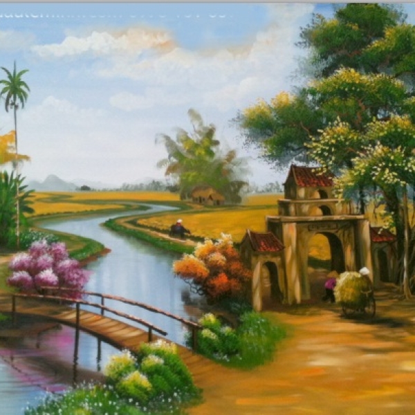 tranh son dau dong que 