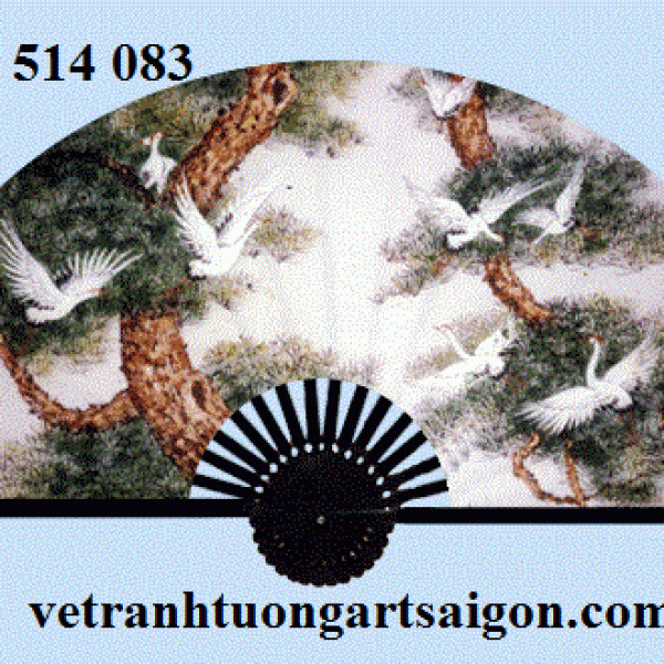 tranh quạt tùng hạt 