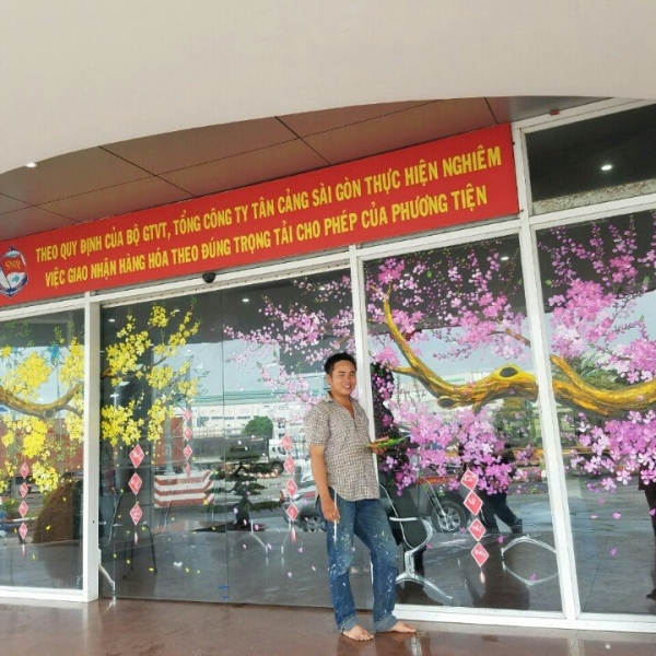 Vẽ trang trí tết cảng tân cảng sài gòn