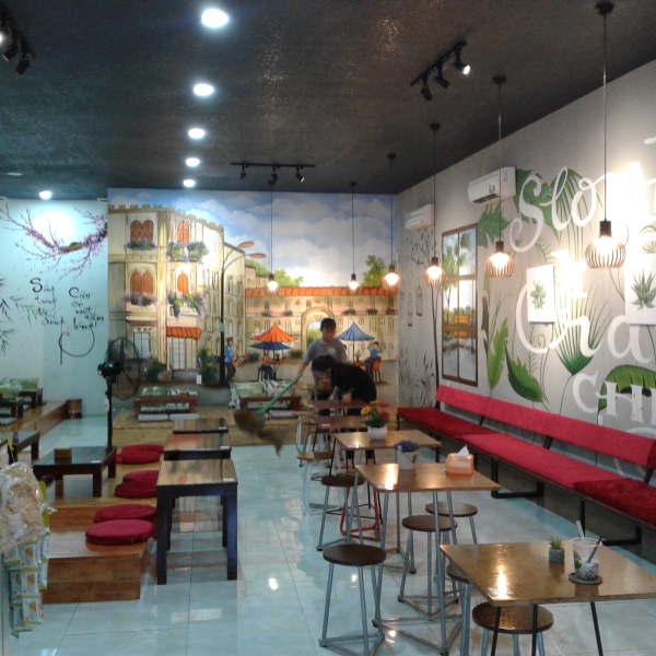 vẽ tranh tường cafe bình dương 