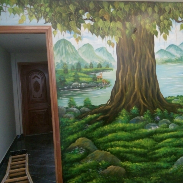 Vẽ tranh tường cây đề phường 8 tân bình 