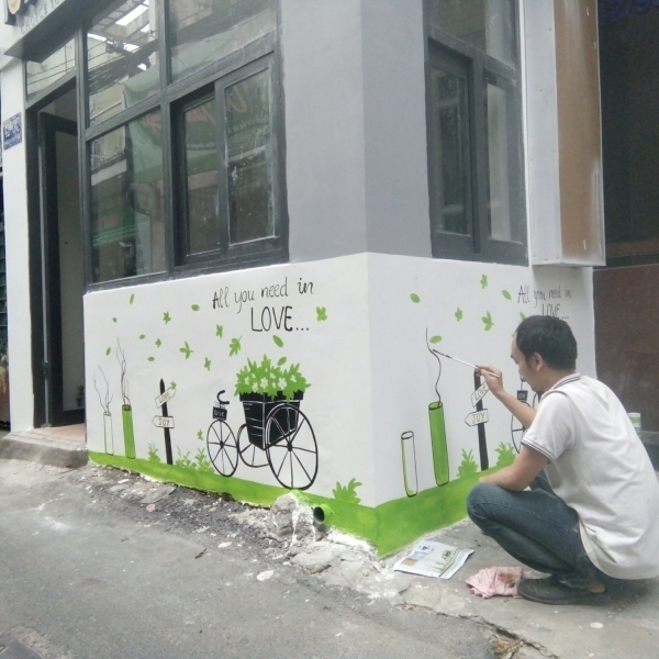 Vẽ tranh tường quán cafe quận bình thạnh