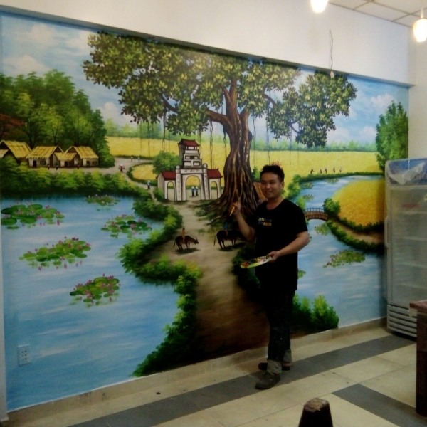 Vẽ tranh tường quán mì quảng quận bình thạnh