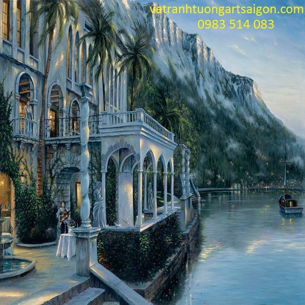 vẽ tranh tường phong cảnh 