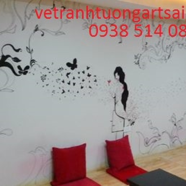 vẽ tranh tường quán cafe / vẽ tranh tường art sài gòn